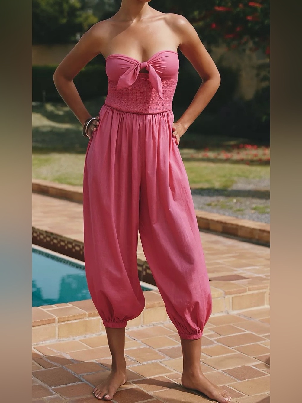 Celandine 100% Cotton Strapless Tie-Front
Jumpsuit